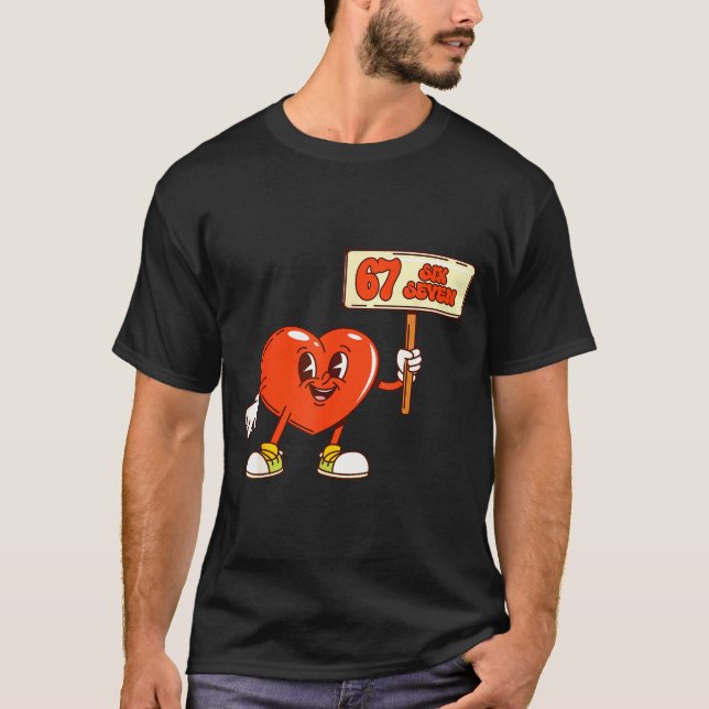 Camiseta Funny Hearts 67 Valentine Six Seven Meme Gen Alpha (Anverso)