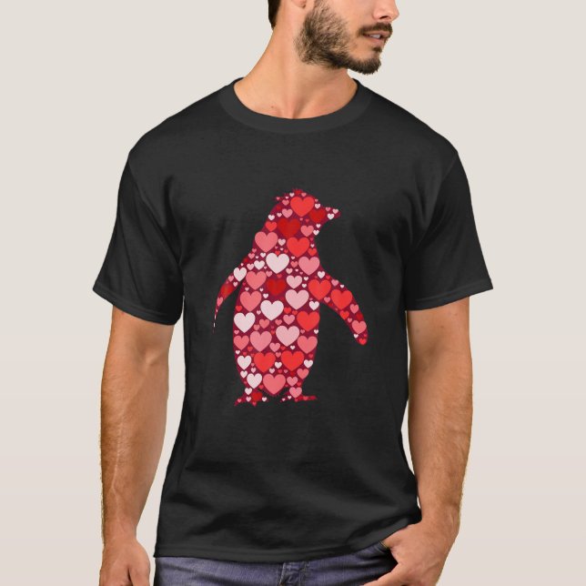 Camiseta Funny Hearts Penguin Lover Cute Animals Valentines (Anverso)