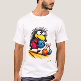 Camiseta Funny Hedgehog Bowling Cartoon T-Shirt
