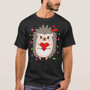 Camiseta Funny Hedgehog Mom Lover Heart Día de San Valentín