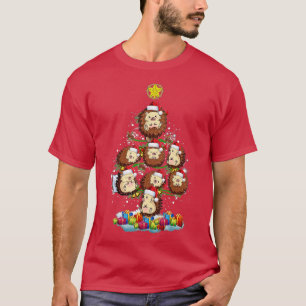 Camiseta Funny Hedgehogs Santa Hat Christmas Tree Ornament 