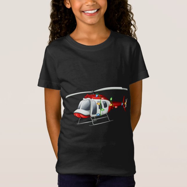 Camiseta Funny Helicopter Lover Xmas Santa Hat Helicopter C (Anverso)