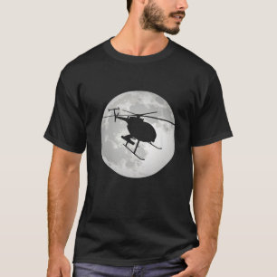 Camiseta Funny Helicóptero Piloto de Aviación de Luna Compl
