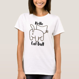 Camiseta Funny Hello Cat Butt