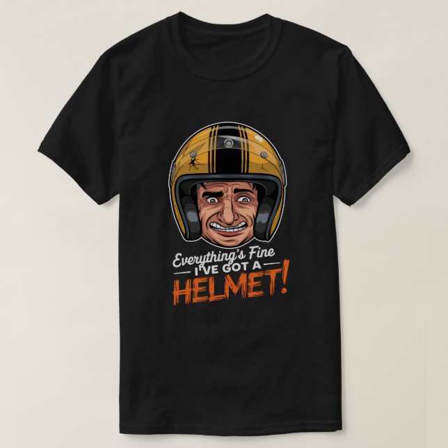 Camiseta Funny Helmet Motorbike | Mentalidad de seguridad (Diseño del anverso)