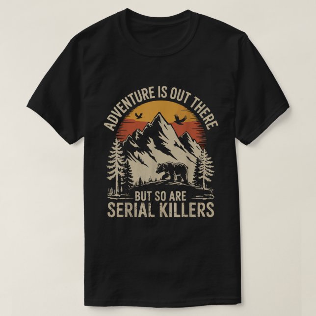 Camiseta Funny Hiking Adventure Warning Vintage Style (Diseño del anverso)