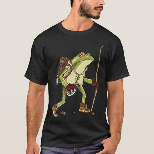 Camiseta Funny Hiking Frog (1)  (Anverso)