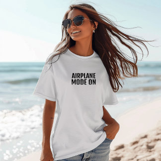 Camiseta Funny hiking shirt airplane mode on black