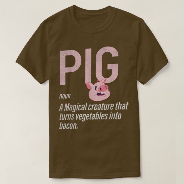 Camiseta Funny Hilarious Pigs Definition Bacons Lover Food  (Diseño del anverso)