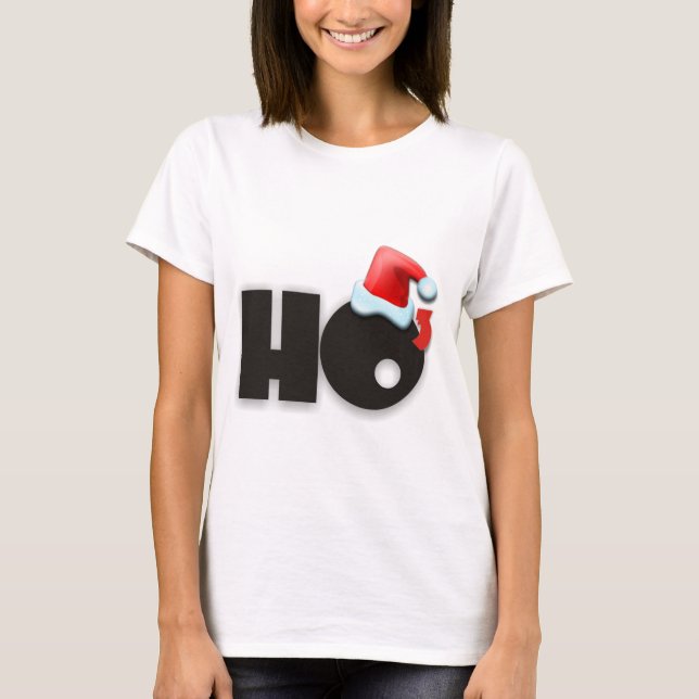 Camiseta Funny Ho Ho Ho Ho Ho fue un Santa Hat (Anverso)