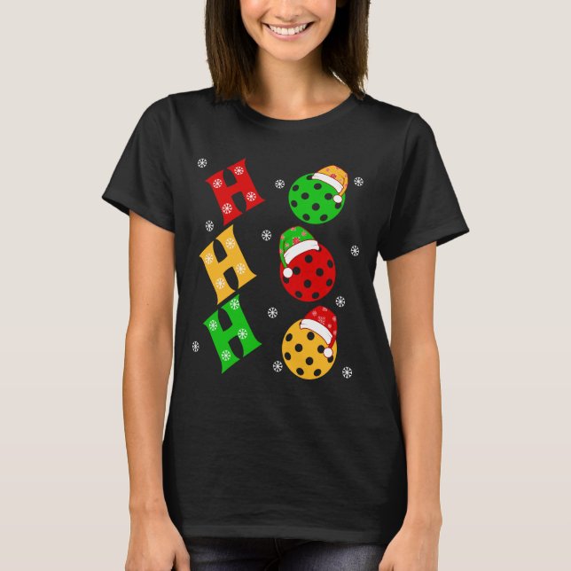 Camiseta Funny Ho Ho Ho Ho Ho Pickleball Navidades (Anverso)