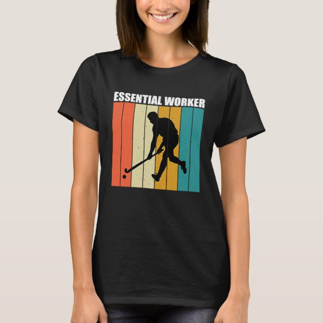 Camiseta Funny Hockey Frisbee Trabajador Esencial Retro Vin (Anverso)