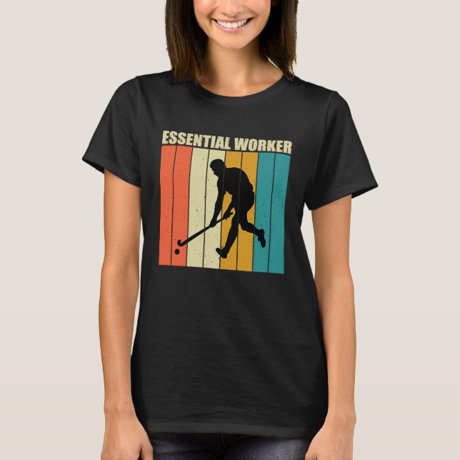 Camiseta Funny Hockey Frisbee Trabajador Esencial Retro Vin (Anverso)