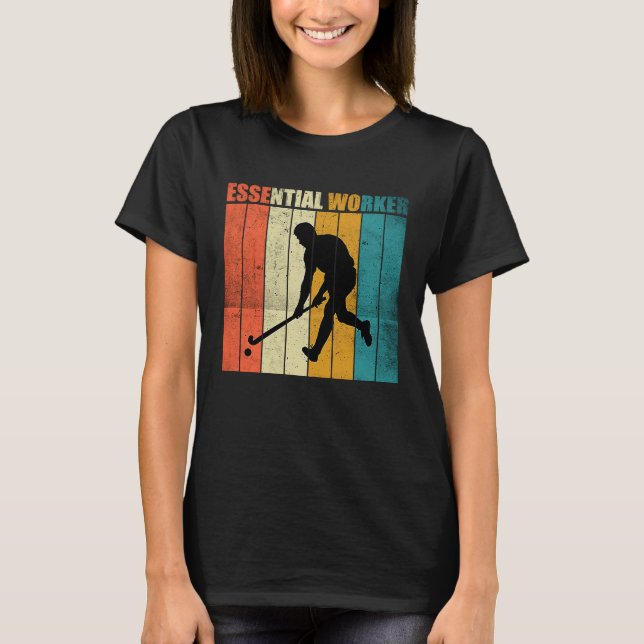 Camiseta Funny Hockey Frisbee Trabajador Esencial Retro Vin (Anverso)