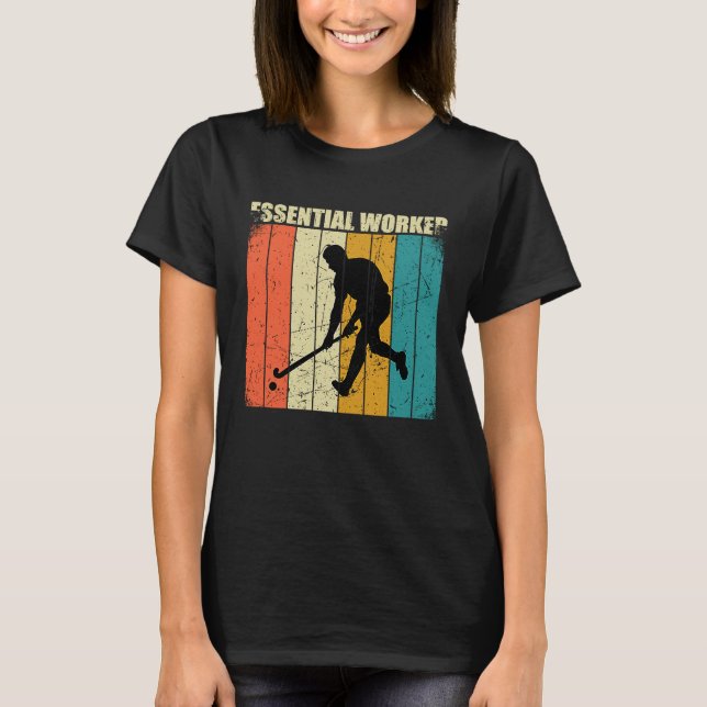 Camiseta Funny Hockey Frisbee Trabajador Esencial Retro Vin (Anverso)