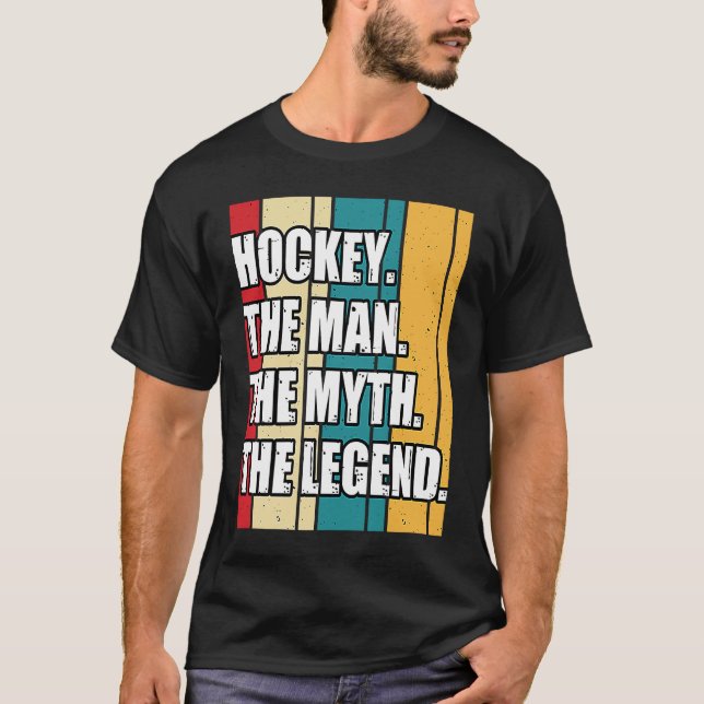 Camiseta Funny Hockey The Man The Myth The Legend Retro Vin (Anverso)