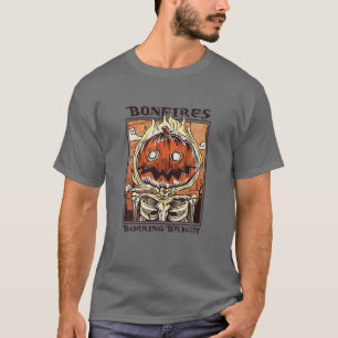 Camiseta Funny hogueras de esqueleto de calabaza de Hallowe