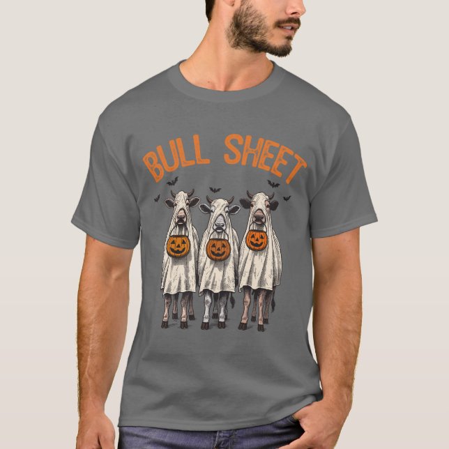 Camiseta Funny Hoja de Toro Vintage Halloween (Anverso)