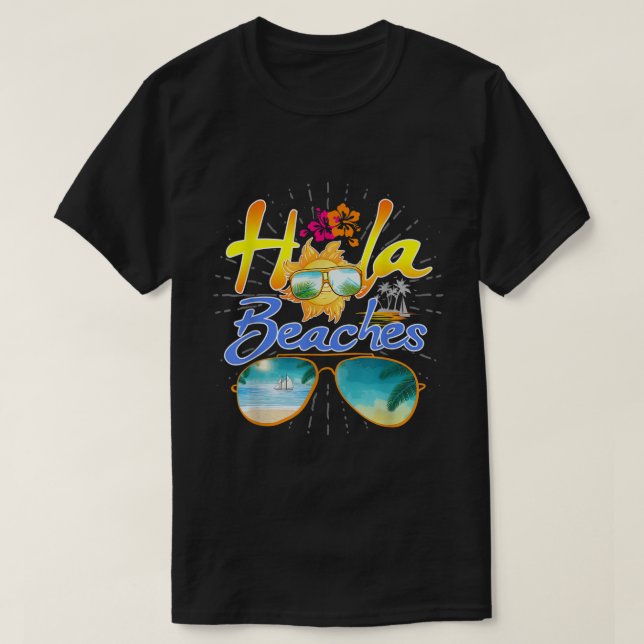Camiseta Funny Hola Beaches Hombres Mujeres Niños Hawái (Diseño del anverso)