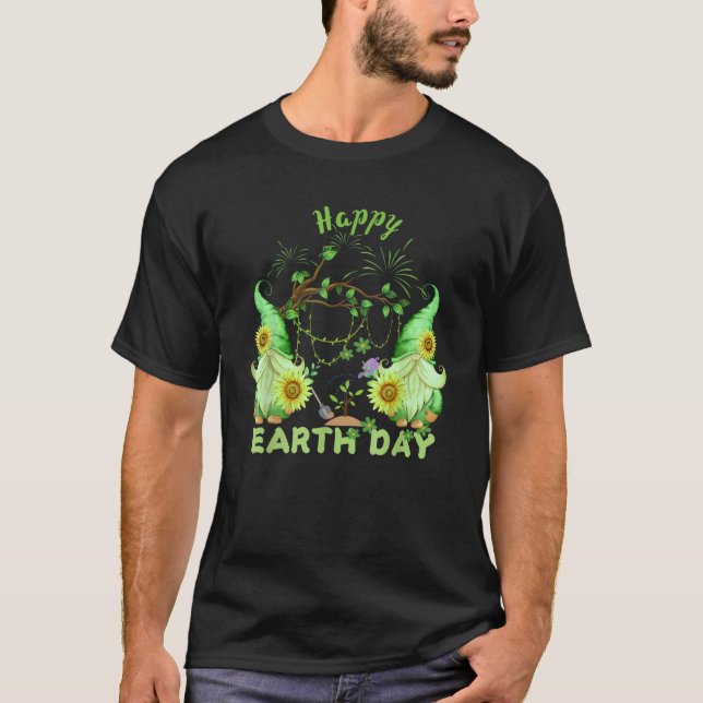 Camiseta funny holiday earth day happy gnomes arbor day flo (Anverso)