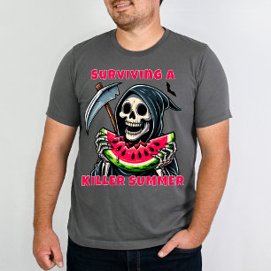 Camiseta Funny Horror Grim Reaper Watermelon Summerween