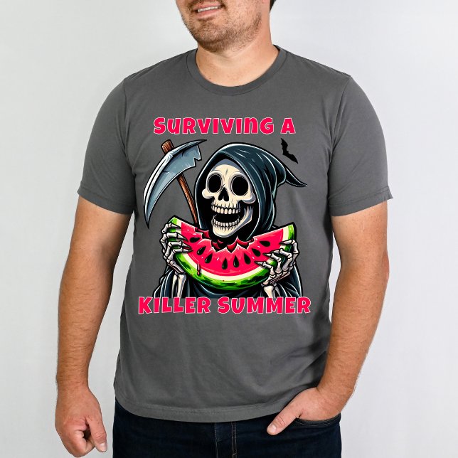 Camiseta Funny Horror Grim Reaper Watermelon Summerween (Subido por el creador)