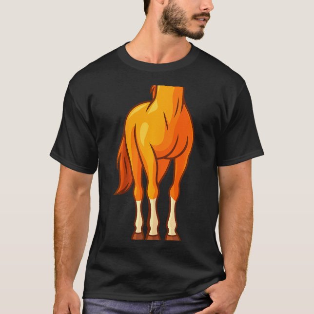 Camiseta Funny Horse Body Costume Optical Illusion Gift Men (Anverso)