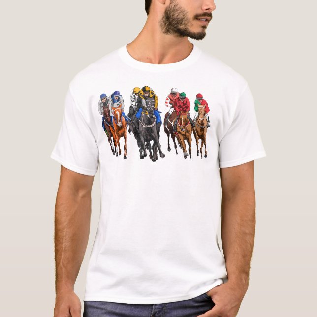 Camiseta Funny Horse Carreras Jockey Racer Derby Rider Race (Anverso)