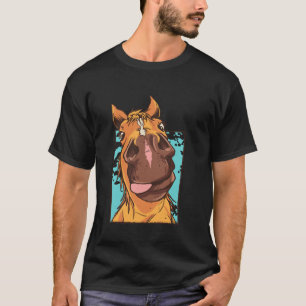 Camiseta Funny Horse Face Gag Gift Tee para los amantes de