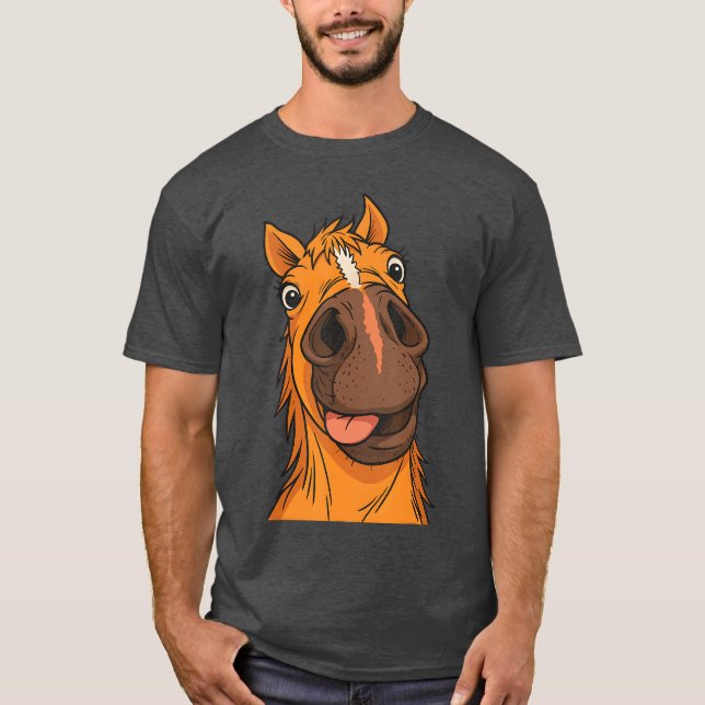 Camiseta Funny Horse Faceongue Out Cartoon Animal Humor Equ (Anverso)