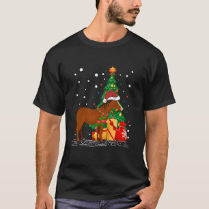 Camiseta Funny Horse Lover Gift Santa Hat Horse Navidades T