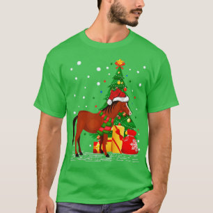 Camiseta Funny Horse Lover Gift Santa Hat Horse Navidades T
