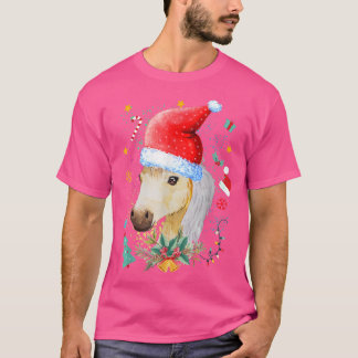 Camiseta Funny Horse Lover Santa Hat Baby cute Horse Christ
