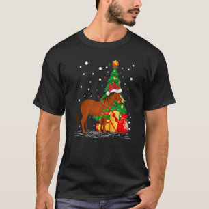 Camiseta Funny Horse Lover Santa Hat Horse Navidades