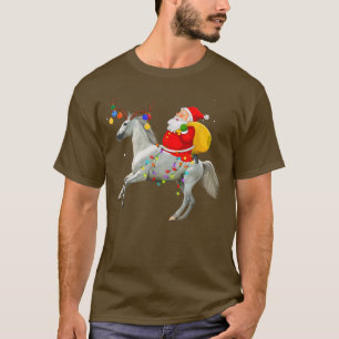 Camiseta Funny Horse Lover Santa Rige Navidades de caballos