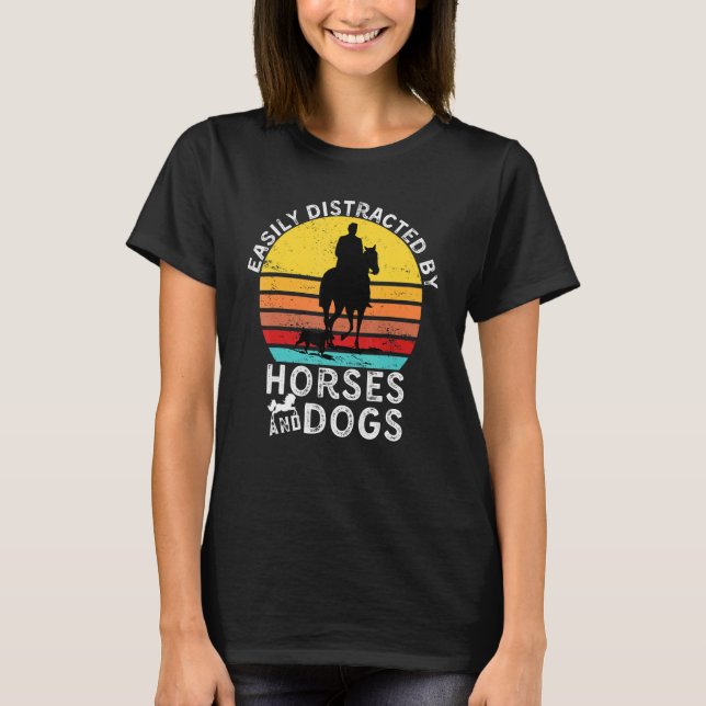 Camiseta Funny Horse Quote, Easily Distracted By Horses And (Anverso)