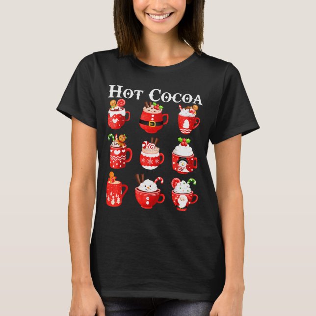 Camiseta Funny Hot Cocoa Santa Elf C Merry Christmas Pajama (Anverso)