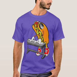 Camiseta Funny Hot Dog Keyboard Player