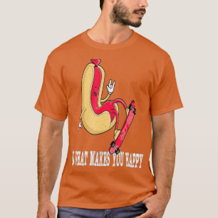 Camiseta Funny Hot Dog Skateboarding Skateboarder