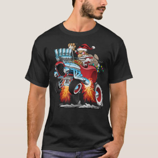 Camiseta Funny Hot Rod Santa Claus Navidades Holiday Car Ca