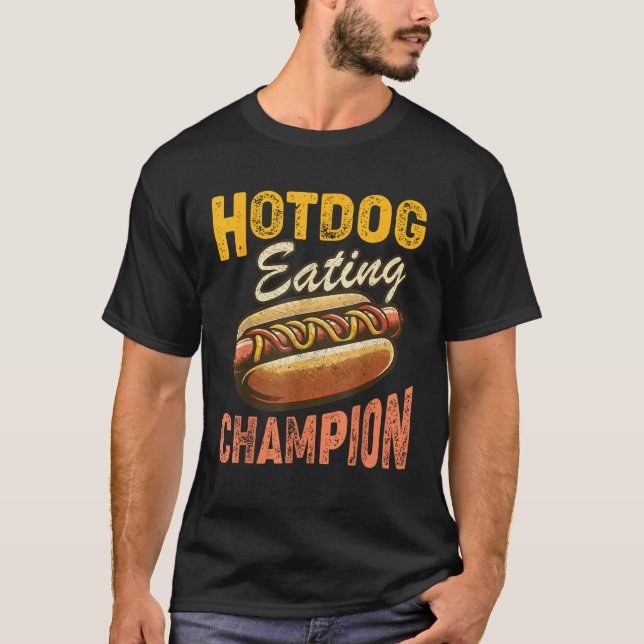 Camiseta Funny Hotdog Eating Champions Fair Retro Foo (Anverso)
