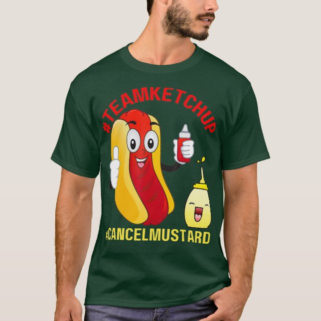 Camiseta Funny Hotdog Team Ketchup Cancel Mustard Hotdogs (Anverso)
