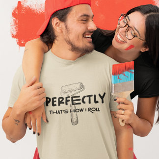 Camiseta Funny House Painter Roller and Paint Light