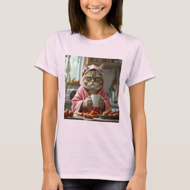 Camiseta Funny Housewife Cat Meme Gen Z Brainrot T-Shirt (Anverso)