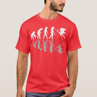 Camiseta Funny Human Evolution Skiing Humor Ski Snowboard W