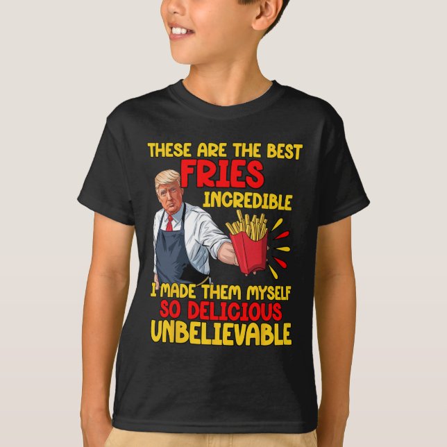 Camiseta Funny Humor de comida rápida de Trump frita elecci (Anverso)