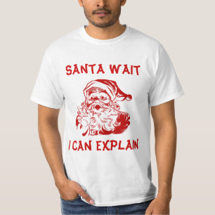 Camiseta Funny Humor Navidades Santa Espera puedo explicarl