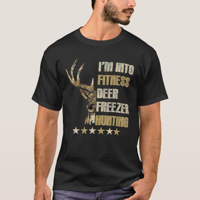 Camiseta Funny Hunter Dad Estoy en Fitness Deer Freezer men (Anverso)