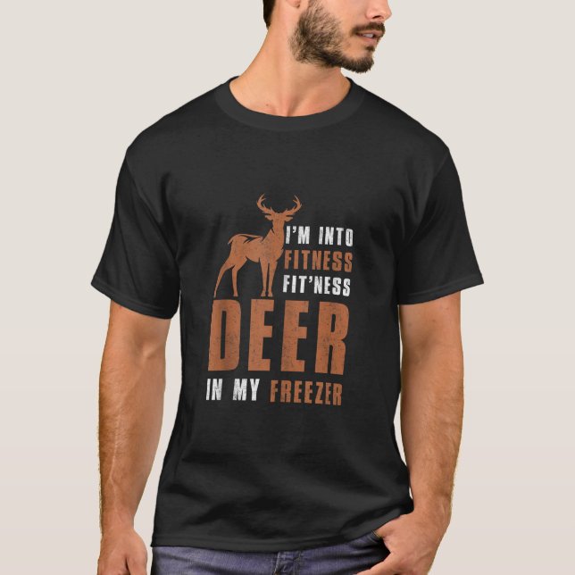 Camiseta Funny Hunter Dad Estoy en Fitness Deer Freezer men (Anverso)