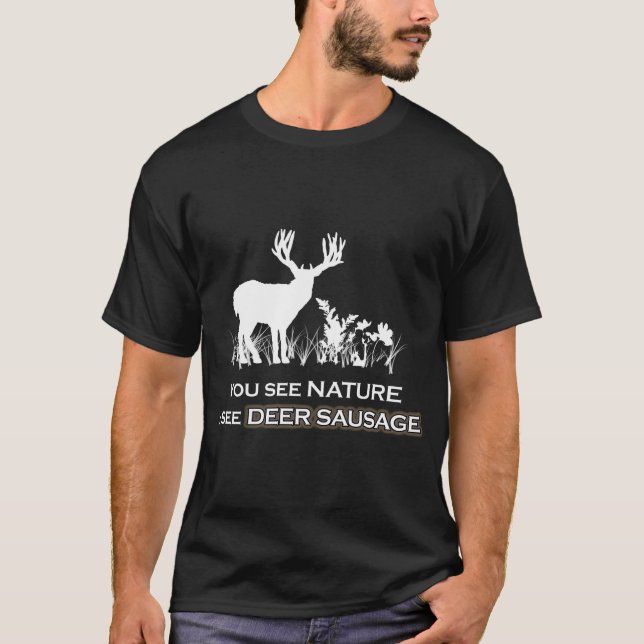 Camiseta Funny Hunting Deer Sausage (Anverso)
